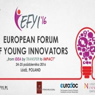 Grafika promująca Pierwsze Eupejskie Forum Młodych Innowatorów