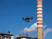 Robot latający z PŁ podczas zawodów we Włoszech.