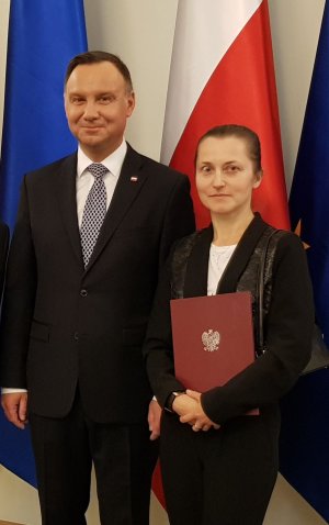 Prezydent Andrzej Duda i prof. Agnieszka Baruk  Foto. Archiwum AB