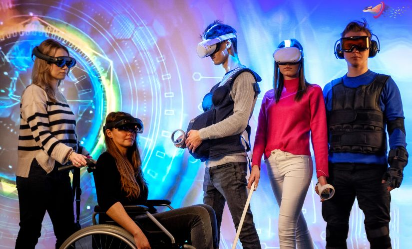 The team of Dorota Kaminska, PhD, from the Institute of Mechatronics and Information Systems at TUL, was the winner of the Selfie+ photo competition. Photo title; Mixed reality against exclusion, photo by Krzysztof Pagacz