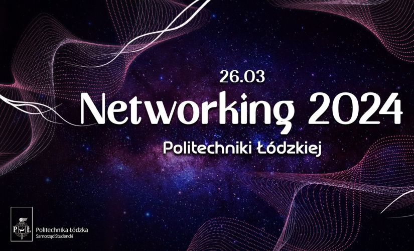 Grafika promująca Networking w Politechnice Łódzkiej