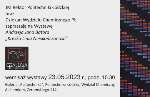 Grafika promująca wystwę Andrzeja Batorego w Galerii Politechnika na PŁ