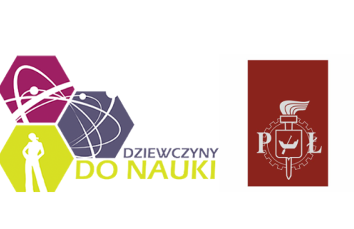 logo programu Dziewczyny do nauki i logo PŁ
